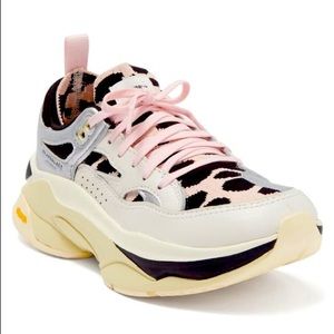 Brandblack pink leopard chunky sneakers